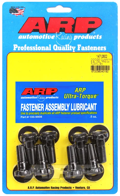 147-2802 – ARP Clutch Flywheel Bolt, For Use With 5.9L 12V and 24V Dodge Cummins/ Diesel 1.250 Inch Under Head Length...
